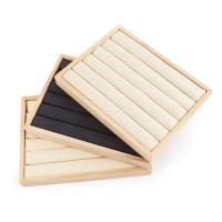 présentoir de bague en bois, avec Microfibre PU & cuir PU, rectangle, plus de couleurs à choisir Vendu par PC