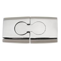 Cierre magnético de acero inoxidable rectangular, acero inoxidable 304, pulido, Joyería & Bricolaje, color original, 25x13x5mm, Vendido por UD