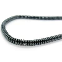 Perles hématite non-magnétique, Plat rond, poli, DIY & normes différentes pour le choix, noire Environ 40 cm, Vendu par brin[
