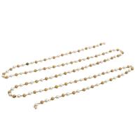 Brass Beading Chains, with Plastic Pearl, Round, plated, DIY [