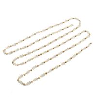 Brass Beading Chains, with Glass, plated, DIY [