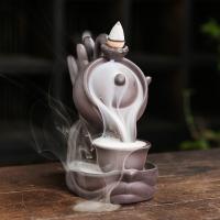 Incense Smoke Flow Backflow Holder Ceramic Incense Burner, Purple Clay, handmade, for home and office & durable & multifunctional [