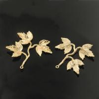 Hair Stick Findings, Brass, Maple Leaf, gold color plated, DIY Approx 1.1mm 