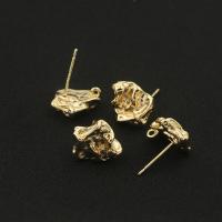 Brass Earring Stud Component, real gold plated, DIY [