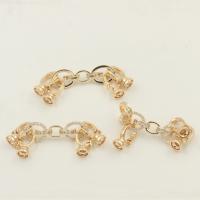 Brass Interlocking Clasp, real gold plated, DIY & micro pave cubic zirconia [