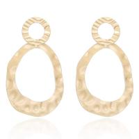 Zinc Alloy Drop Earring, Oval, gold color plated, for woman & hollow 