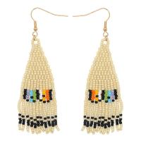 Glass Seed Beads Earring, Seedbead, with Zinc Alloy, gold color plated, Bohemian style & for woman 
