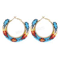 Glass Seed Beads Earring, Seedbead, with Zinc Alloy, plated, folk style & for woman 