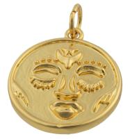 Brass Jewelry Pendants, Round, gold color plated, fashion jewelry & DIY 