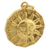 Brass Jewelry Pendants, Sun, gold color plated, fashion jewelry & DIY 