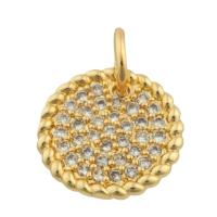 Rhinestone Brass Pendants, gold color plated, fashion jewelry & DIY & with rhinestone [