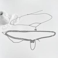 Decorative Chain Belt, Zinc Alloy, plated, fashion jewelry silver color cm [