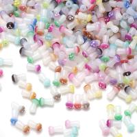 Vernickelt Glasperlen, Pilz, DIY, keine, 4x8mm, ca. 98PCs/Tasche, verkauft von Tasche