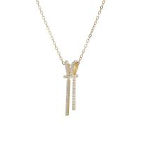 Cubic Zircon Micro Pave Brass Necklace, plated, fashion jewelry & micro pave cubic zirconia, gold Approx 17 Inch 