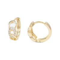 Rhinestone Brass Drop Earring, Round, plated, fashion jewelry & with rhinestone 