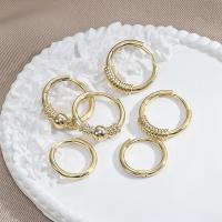 Brass Huggie Hoop Earring, Round, plated, fashion jewelry, golden [