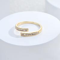 Cubic Zirconia Micro Pave Brass Finger Ring, plated, fashion jewelry & micro pave cubic zirconia, golden, Inner Approx 17mm [
