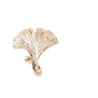 Plastic Zinc Alloy Pendants, with Plastic Pearl, Ginkgo Leaf, KC gold color plated, DIY 15-21mm [