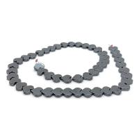 Nicht magnetische Hämatit Perlen, Herz, poliert, DIY & verschiedene Größen vorhanden, schwarz, Länge:ca. 40 cm, verkauft von Strang