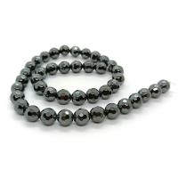 Nicht magnetische Hämatit Perlen, rund, poliert, DIY & verschiedene Größen vorhanden & facettierte, schwarz, Länge:ca. 40 cm, verkauft von Strang