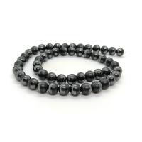 Nicht magnetische Hämatit Perlen, rund, poliert, DIY & verschiedene Größen vorhanden, schwarz, Länge:ca. 40 cm, verkauft von Strang