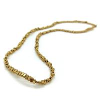 Las Perlas De Hematites Sin Magnético, Hematite, chapado en oro real, Bricolaje, dorado, 2x4mm, longitud:aproximado 40 cm, Vendido por Sarta