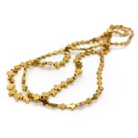 Nicht magnetische Hämatit Perlen, Kreuz, vergoldet, DIY & verschiedene Größen vorhanden, goldfarben, Länge:ca. 40 cm, verkauft von Strang