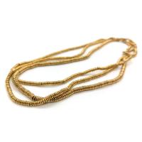 Perles hématite non-magnétique, Plat rond, Plaqué d'or, DIY & normes différentes pour le choix, doré Environ 40 cm, Vendu par brin[