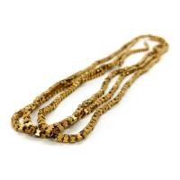 Nicht magnetische Hämatit Perlen, vergoldet, DIY, goldfarben, 3x3mm, Länge:ca. 40 cm, verkauft von Strang