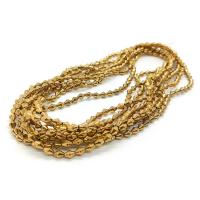 Nicht magnetische Hämatit Perlen, vergoldet, DIY, goldfarben, 4x6mm, Länge:ca. 40 cm, verkauft von Strang
