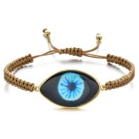 Evil Eye Jewelry Bracelet, Polyester Cord, with Resin, handmade, Bohemian style & Unisex & adjustable Approx 28 cm 