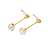 Boucles d'oreilles en laiton zircon cubique, avec zircon cubique, Plaqué d'or, bijoux de mode & pour femme Vendu par paire