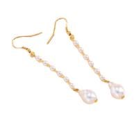 Plastic Pearl Zinc Alloy Earring, with Plastic Pearl, gold color plated, fashion jewelry & for woman [