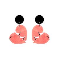 Acrylic Drop Earring, Zinc Alloy, with Acrylic, Heart, silver color plated, fashion jewelry & for woman, mixed colors [