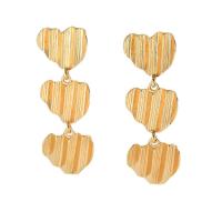 Zinc Alloy Drop Earring, Heart, gold color plated, fashion jewelry & for woman 
