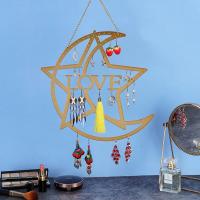Multi Purpose Jewelry Display, Iron, Moon and Star, durable & multifunctional, golden [