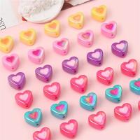 Zweifarbige Acryl Perlen, Herz, DIY, keine, 17x15mm, Bohrung:ca. 2mm, 4PCs/Tasche, verkauft von Tasche[