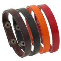 Cowhide Bracelets, with Iron, plated, fashion jewelry & for man 10mm Approx 9 Inch 
