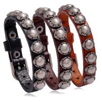 Cowhide Bracelets, with Zinc Alloy, plated, fashion jewelry & for man 10mm Approx 9.4 Inch 
