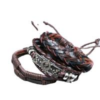 Wrap Bracelets, PU Leather, with Zinc Alloy, Anchor and Ship Wheel, plated, fashion jewelry & multilayer & Unisex, Inner Approx 60mm 