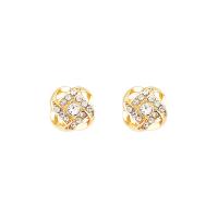 Zinc Alloy Rhinestone Stud Earring, high quality plated, fashion jewelry & for woman & with rhinestone, golden [