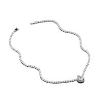 Rhinestone Zinc Alloy Necklace, polished, fashion jewelry & for woman & with rhinestone, silver color [