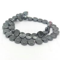 Nicht magnetische Hämatit Perlen, Strandschnecke, poliert, DIY, schwarz, 10mm, Länge:ca. 40 cm, verkauft von Strang