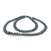 Nicht magnetische Hämatit Perlen, Leuchtzeichen, poliert, DIY, schwarz, 6x3mm, Länge:ca. 40 cm, verkauft von Strang