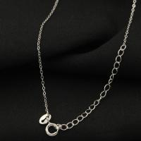 Серебряное ожерелье цепи, Серебро 925 пробы, DIY, 1.1mm,2.4mm, длина:Приблизительно 17.72 дюймовый, продается PC