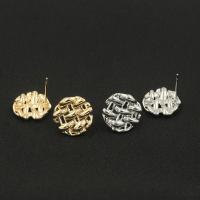Brass Earring Stud Component, plated, DIY 14mm Approx 1.1mm [