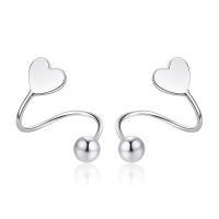 Brass Stud Earring, Heart, plated, fashion jewelry & for woman [