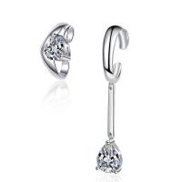 Asymmetric Earrings, Brass, fashion jewelry & micro pave cubic zirconia & for woman, 22mm,48mm 