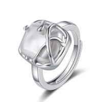 Латунь Открыть палец кольцо, с Shell Pearl, ювелирные изделия моды & Женский, 12mm, продается PC