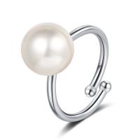 Латунь Открыть палец кольцо, с Shell Pearl, ювелирные изделия моды & Женский, 10mm, продается PC